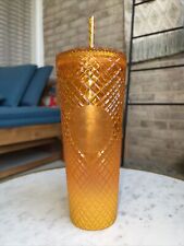 Starbucks 2022 Summer Orange Mango Ombre Jeweled Studded Tumbler 24oz Venti Cup picture