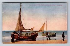 Scheveningen Holland, Dutch Fishing Boats, Antique, Vintage c1910 Postcard picture