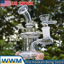 4.5 inch Mini Hookah Glass Bong Perc Premium Quality Water Pipe Bubbler + Bowl picture