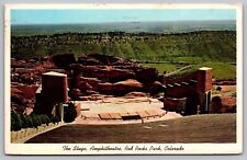 Stage Auditorium Red Rocks Park Colorado Birds Eye View Valley Vintage Postcard picture