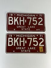Vintage 1971 Michigan License Plate ~ 