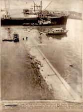 LD240 1974 Wire Photo FREIGHTER CAPSIZES Straitsman Melbourne Australia Sinking picture