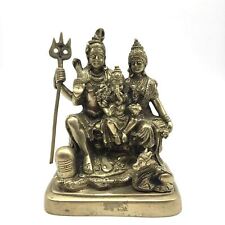Handcrafted Lord Shiva Parvati Ganesha Ganapati Murti Statue in Fine Brass 6