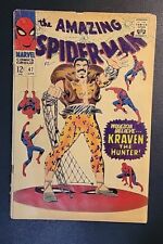 🔥 AMAZING SPIDER-MAN #47 🔑 KRAVEN THE HUNTER GREEN GOBLIN 💎 1967 GD picture