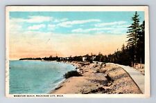 Mackinaw City MI-Michigan, Wawatam Beach, Antique, Vintage c1929 Postcard picture