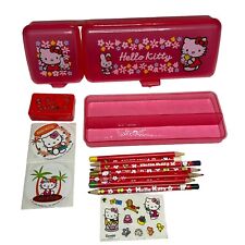 Vintage Hello Kitty Stationary Lot Pencil Case Pencils Stickers 1991 1998 Sanrio picture