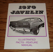 1970 AMC Javelin Illustrated Facts & Feature Manual Brochure 70 picture