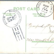 1908 Rumford Point, ME Post Office Postal PC Cancel from Southern Pines NC A263 picture