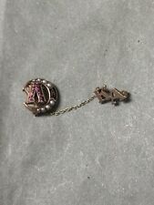 Vintage 1960s Lambda Chi Alpha 10k Gold Ruby Sapphire Pearl Pin Fraternal picture