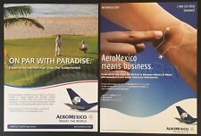 Lot of 2 AEROMEXICO Airlines ads 2008-2009 advert airways picture