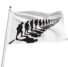 90 x 150cm Large Lest We Forget Flag Heavy Duty Poppy Navy ANZAC Day - 3ft x 5ft picture