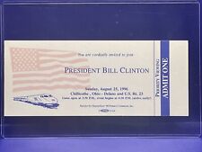 PRESIDENT BILL CLINTON TRAIN STOP SPEECH Chillicothe, Ohio 1996￼ TICKET 8”x3” picture