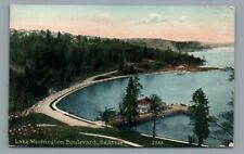 Lake Washington Boulevard Seattle Wa Antique Postcard Washington c1914 picture