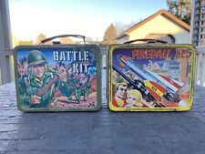 Vintage Fireball XL5 & Battle Kit Metal Lunch Boxes 1960’s No Thermoses picture