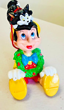 Vtg Disney Pinocchio & Figaro the Cat Christmas Ornament/ Figurine 3.5