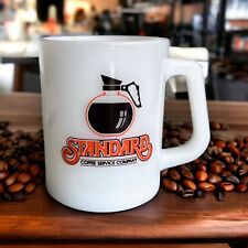 Vintage Advertising Milk Glass Standard Coffee Service Company Coffee Mug RARE picture