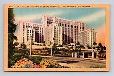 c1941 Linen Postcard Los Angeles CA California County General Hospital picture