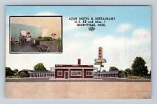 Greenville MS-Mississippi, Azar Motel & Restaurant Advertising, Vintage Postcard picture