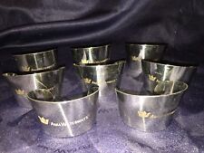AMA Waterways Stainless Logo NAPKIN RING / HOLDER Silver Tone Set Of 8 picture