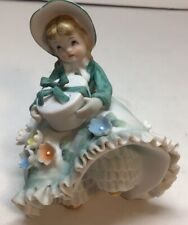 Vintage Lefton Bloomer Girl #KW4833 4.5” Tall,4.5 Wide. picture
