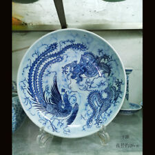25CM Hand-painted Blue and White Dragon Phoenix Porcelain Diameter Jingdezhen picture