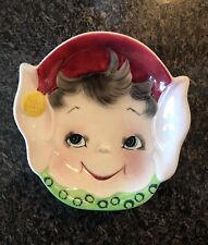 HTF RARE Vintage ESD Christmas 6987 Lefton Japan Ceramic Elf Pixie bowl picture