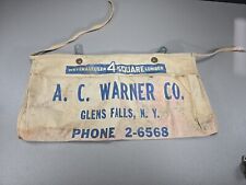 Vintage A.C. WARNER CO Weyerhaeuser Glens Falls, NY  Two Pocket Canvas Apron   picture