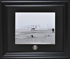 Wright Flyer Brothers First Manned Flight Black Framed Print NC Quarter Coin COA picture