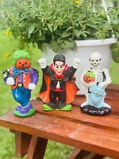 Vintage Halloween Squeeze Toy Collectibles Dracula, Skeleton, & Scarecrow 1970’s picture