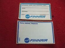 AIRLINE BAGGAGE STICKERS X 2 FINNAIR 1980'S / 90'S VINTAGE picture