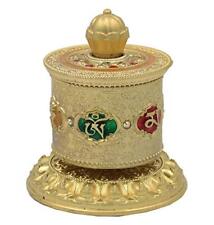 Tibetan Prayer Wheel Premium Quality Solid Brass Heavy Duty Table Top Om Mani Pa picture