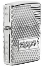 Zippo Armor High Polish Chrome Bolts Design Windproof Lighter, 29672 picture