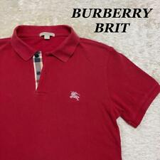 Burberry Brit Polo Shirt Mega Check Nova Check Short Sleeve Red Size S picture