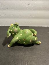 Spring Time Floral/Flowered  Lounging/Relaxing Resin Pig figurine 4.5