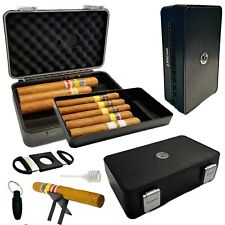 Cigar Case Travel Humidor Double Layer 10 Cigar Case Cutter Hole Puncher Stand picture