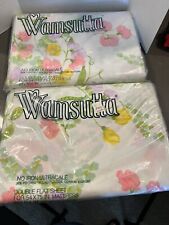 Vintage Wamsutta Set Of 2 Ultra Cal Sweet Pea Flat Sheet 54x75” New Sealed picture