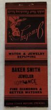 VINTAGE BAKER SMITH JEWELRY MATCHBOOK COVER, TORRANCE, CA. picture