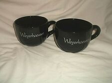 2 WEYERHAEUSER Black Coffee Mugs Cups 16 oz Black  picture