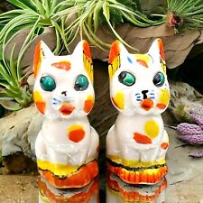 Calico Cats Salt Pepper Shakers 1950s Japan Kitsch Kitchen Crazy Calico Kitty picture