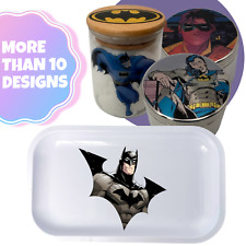 Bat Superhero Comic Spice Grinder, Stash Jar, Rolling Tray Set picture