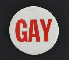Vintage Gay Civil Rights Button 1980 LGBT Pride Men Women Lesbian Homosexual Pin picture