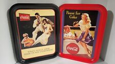 1992 Coca Cola Metal Serving Trays “Pause For Coke/ Whats Really Good