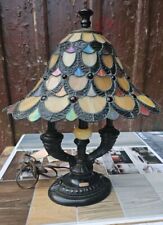 Tiffany Dale Inc Antiques Roadshow Edition Lamp Fieldstone 19x16x9 Peacock Read picture