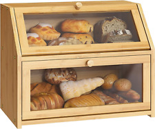 Bread Storage Farmhouse Bread Box for Kitchen Countertop Bread Container with Cl picture