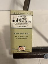 Vintage Eli Lilly & Co. Solution Clopane Hydrochloride No.57 1/2 Oz. Orig Box C2 picture