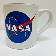 NASA Coffee Tea Mug 14oz Ceramic White W. Blue Logo Space Souvenir picture