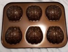 Nordic Ware Brain Cakelet Pan Perfect For Halloween. 6 Brain Shaped Cavities  picture