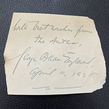 George Allan England Autograph Signature Clipping, American Writer and Explorer picture