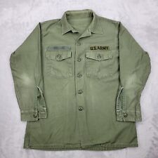 Vintage US Army Shirt Mens Large Vietnam Era OG-107 Sateen Fatigue Duty Uniform picture