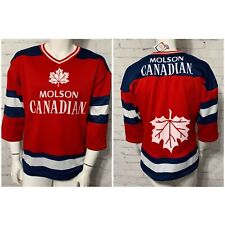 Molson Canadian Hockey Jersey Sweater Mens Small Fleece Lined Rare Misprint NEW picture
